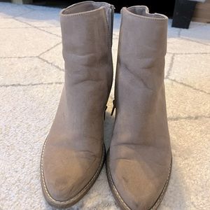 Suede ankle high boots
